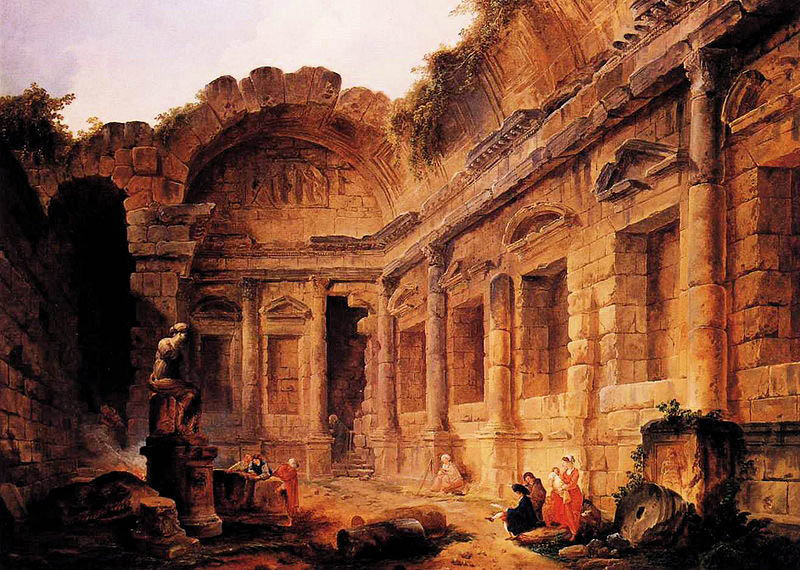 Hubert Robert Dimensions and material of painting